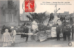 TOURS - Grandes Fêtes D'été - Juin 1908 - Char Du Vouvray Monopole - état - Tours