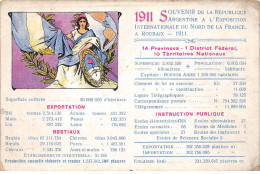 ROUBAIX - 1911 - Souvenir De La République Argentine à L'Exposition Internationale Du Nord De La France - état - Roubaix