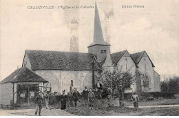 GRANDVILLE - L'Eglise Et Le Calvaire - état - Autres & Non Classés