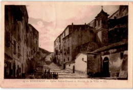 CORSE: BONIFACIO: église Sainte-erasme Et Montée De La Ville - Bon état - Autres & Non Classés