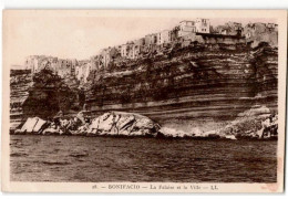 CORSE: BONIFACIO: La Falaise Et La Ville - état - Autres & Non Classés