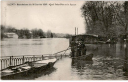 LAGNY: Inondation Du 26 Janvier 1910 Quai Saint-père Et Le Square - Très Bon état - Lagny Sur Marne