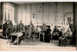 LAGNY: Hôpital Auxiliaire 202 Salle 2 Partie De Cartes Et De Jacquet - état - Lagny Sur Marne