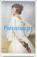 228594 ART ARTE SIGNED E. BORAKOVICH WOMAN CHARMING TIME OF SPRING POSTAL POSTCARD - Autres & Non Classés