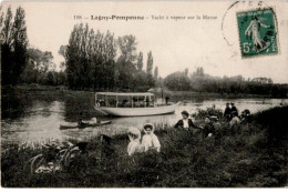 LAGNY: Pomponne Yacht à Vapeur Sur La Marne - état - Lagny Sur Marne