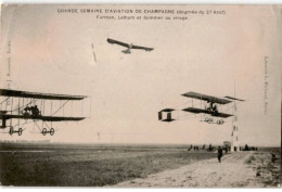 AVIATION : Farman Latham Et Sommer Au Virage, Grande Semaine D'aviation De Champagne - Très Bon état - ....-1914: Precursors