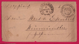 GUERRE 1870 PRISONNIER DE GUERRE CAMPS DE DUSSELDORF PRUSSE ALLEMAGNE POUR NEUMUNSTER 11.11.1870 LETTRE - Guerra De 1870