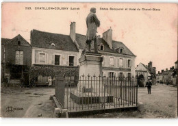 CHATILLON-COLIGNY: Statue Becquerel Et Hôtel Du Cheval-blanc - Très Bon état - Chatillon Coligny