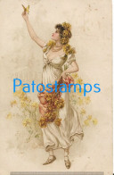 228595 ART ARTE WOMAN WITH BUTTERFLY SPOTTED POSTAL POSTCARD - Unclassified