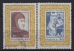 Italy 1974  Francesco Petrarca  (o) Mi.1455-1456 - 1971-80: Afgestempeld