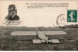 AVIATION : Monoplan Morane-saulnier Piloté Par M. Audemars - Très Bon état - ....-1914: Precursores