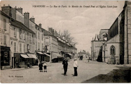 NEMOURS: La Rue De Paris, La Montée Du Grand Pont Et L'église Saint-jean - Très Bon état - Nemours