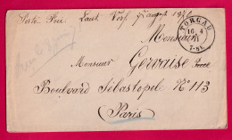 GUERRE 1870 PRISONNIER DE GUERRE TORGAU PRUSSE ALLEMAGNE POUR PARIS TENTATIVE ENTREE COMMUNE DE PARIS 16 AVRIL 1871 - Guerre De 1870