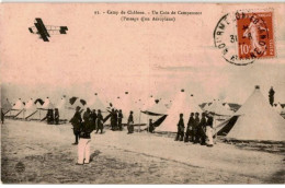AVIATION: Camp De Châlons Un Coin De Campement (passage D'un Aéroplane) - Très Bon état - ....-1914: Précurseurs