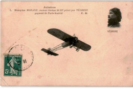 AVIATION: Monoplan Morane Moteur Gnôme 50hp Piloté Par Védrine Gagnant De Paris-madrid - état - ....-1914: Precursors