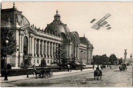 AVIATION: L'aviation à Paris Biplan De Framan évoluant Au-dessus De Lavenue Nicolas II - Très Bon état - ....-1914: Precursores