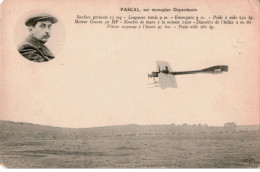 AVIATION: Pascal Sur Mononplan Deperdussin Surface Portante 15mq Longueur Total 9m Envergure 9m - Très Bon état - ....-1914: Precursors