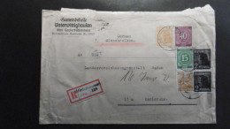 Kontrollrat Mi. 952 Und Andere Gemeinde-R Brief(Not R Zettel) Wittinghausen 14.1.1948 Nach Karlsruhe-Bedarfsspuren - Lettres & Documents