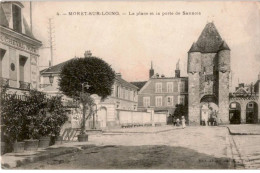 MORET-sur-LOING: La Place Et La Porte De Sannois - état - Moret Sur Loing