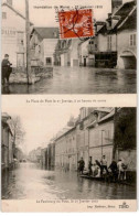 MORET-sur-LOING: Inondation De Moret 27 Janvier 1910 La Place Du Pont Le Faubourg Du Pont - Très Bon état - Moret Sur Loing