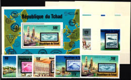 Tschad 775-779 Und Block 68 Postfrisch Einzelblöcke / Zeppelin #GY242 - Tsjaad (1960-...)