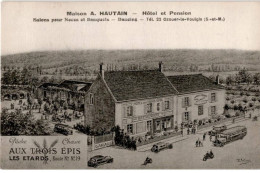 OZOUER-le-VOULGIS: Hôtel Et Pension Salons Pour Noces Et Banquets, Dancing, Aux Trois épis - Très Bon état - Andere & Zonder Classificatie