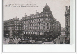 LYON - Le Monument Carnot Et Le Siège Social De La Mutuelle De France Et Des Colonies  - Très Bon état - Autres & Non Classés