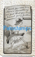 228600 ART ARTE CRAB GRABING WOMAN'S FOOT CIRCULATED TO US DAMAGED POSTAL POSTCARD - Ohne Zuordnung