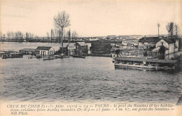 TOURS - Crue Du Cher - Janv 1910 - Le Port Du Sanitas Et Les Habitations - Très Bon état - Tours