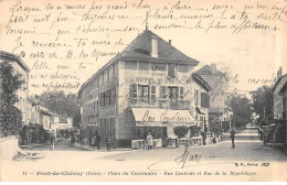 PONT DE CHERUY - Place Du Constantin - Rue Centrale Et Rue De La République - Très Bon état - Pont-de-Chéruy