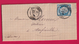 N°60 CAD TYPE 17 BALLEROY CALVADOS POUR AMFREVILLE LETTRE - 1849-1876: Periodo Clásico