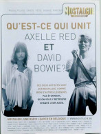 Publicité Papier  RADIO NOSTALGIE DAVID BOWIE AXELLE RED Juillet 2009 TS - Advertising