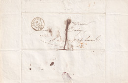 Sergines (89 Yonne) Lettre Avec Tampon Rouge CL Correspondance Locale Taxe 1 En 1848 - 1801-1848: Voorlopers XIX