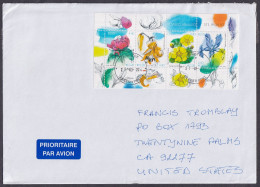 Estonia 2014, Flowers, Souvenir Sheet On Letter To USA - Estonie