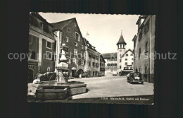 11626750 Maienfeld Staedtliplatz Mit Rathaus Brunnen Maienfeld - Andere & Zonder Classificatie