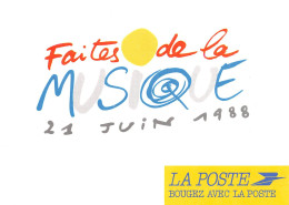 Faites De La MUSIQUE 21 Juin 1988 Avec LA POSTE   (Scan R/V) N°   73   \PP1099Ter - Music And Musicians