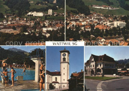 11626473 Wattwil Teilansichten Strassenpartie Kirche Schwimmbad Wattwil - Sonstige & Ohne Zuordnung