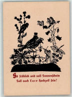 39875408 - Voegel Kaefer Schmetterlinge Blumen Hochzeit Spruch Scherenschnitt Verlag Kerl Nr.141 - Andere & Zonder Classificatie