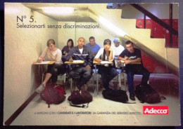 Advertising Cartboard And Postcard At Once. Adecco, Selezionarti Senza Discriminazioni. - Publicité