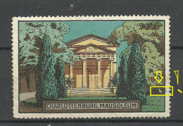 GERMANY Deutschland Ca. 1910 Charlottenburg Mausoleum Vignette Advertising Poster Stamp Reklamemarke (*) NB! Tear! - Erinnophilie