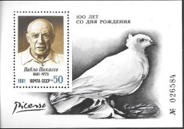 Russia Painter Pablo Picasso S/ Sheet 1981 MNH - Unused Stamps