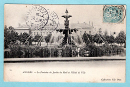 CP 49 - Angers - La Fontaine Du Jardin Du Mail Et L'Hotel De Ville - Angers