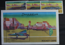 Somalia Block 75 Mit 863 Und 860-862 Postfrisch Raketenautos #WW094 - Somalie (1960-...)