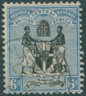 Nyasaland 1895 SG35 6d Black And Blue Arms FU - Malawi (1964-...)