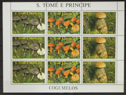 Sao Tome E Principe 1013-1015 Postfrisch ZD-Bogen / Pilze #GH325 - Sao Tome And Principe