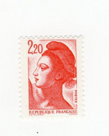 Liberté 2fr20 Rouge YT 2376q Au Type I Avec GOMME MATE. Voir Le Scan. Cote YT : 2 €, Maury N° 2382 I D  : 4 €. - Neufs