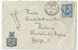 Egypt Cover Sent To Germany With Cancel Port - Said Traffic (Rare Type!) 1933 Nord Deutscher Lloyd - Covers & Documents