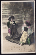 Uruguay - 1905 - Enfants - Colorized - Two Girls In Traditional Costumes - Retratos