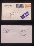 C) 1969. CANADA. AIRMAIL ENVELOPE SENT TO USA. MULTIPLE STAMPS FRONT AND BACK. 2ND ELECTION BACK. - Andere & Zonder Classificatie