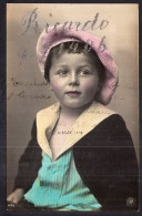 Postcard - 1906 - Enfants - Colorized - Little Boy With Hat Portrait - Retratos